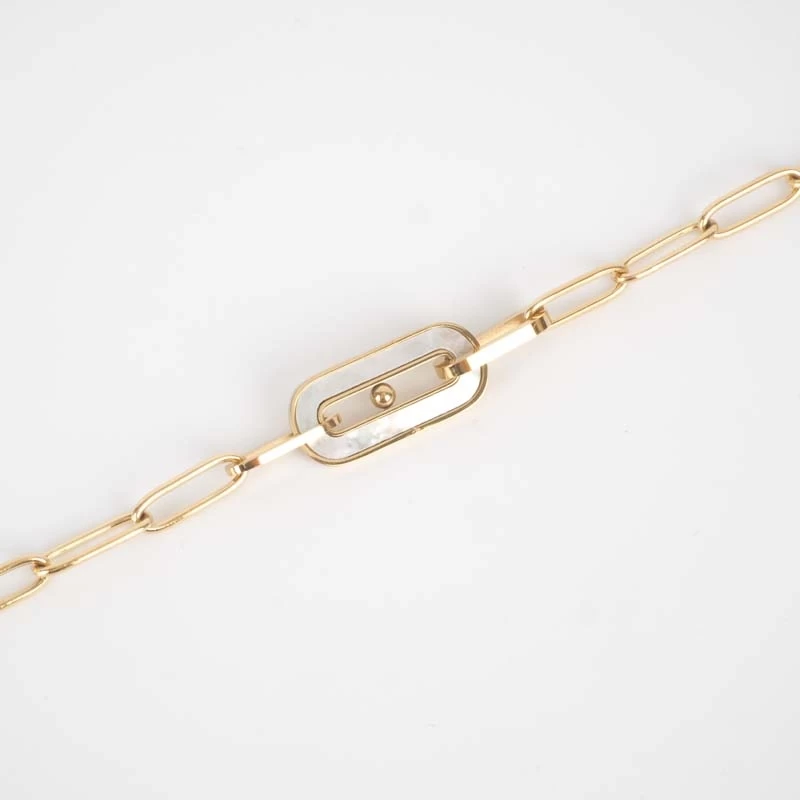 Bracelet Nacre Maille Fine Acier Or - Zag Bijoux 3 Bracelet Nacre Maille Fine Acier Or - Zag Bijoux