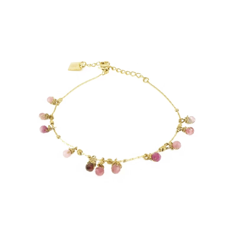 Bracelet Pampilles Stones Tourmaline Acier Jaune - Zag Bijoux 3 Bracelet Pampilles Stones Tourmaline Acier Jaune - Zag Bijoux