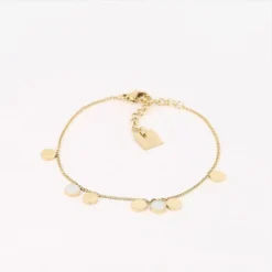 Bracelet Pastilles Nacrées En Acier Doré - Zag Bijoux