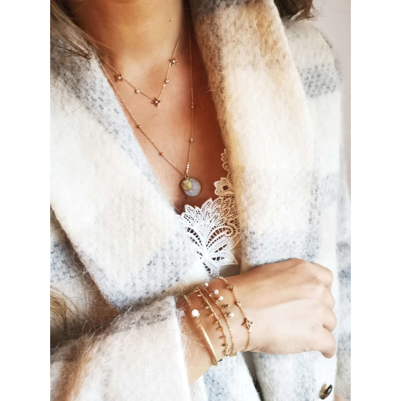 Bracelet Pearl Amazonite En Acier Jaune - Zag Bijoux 4 Bracelet Pearl Amazonite En Acier Jaune - Zag Bijoux – Image 2