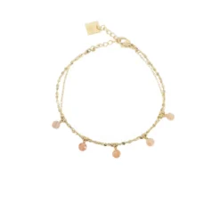 Bracelet Perle Héliolite En Acier Jaune - Zag Bijoux