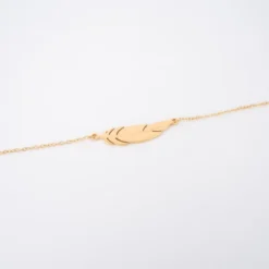 Bracelet Plume En Acier Jaune - Zag Bijoux