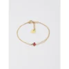 Bracelet Princess Rouge En Acier Doré - Zag Bijoux -Bijoux Fantaisie bracelet princess rouge en acier dore zag bijoux