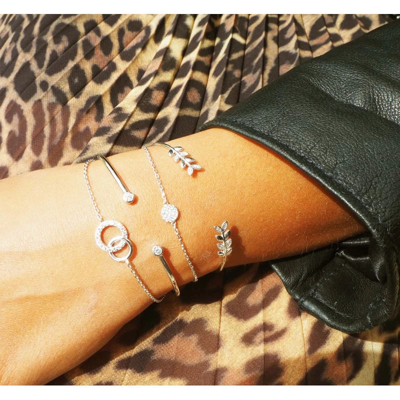 Bracelet Shiny Blanc En Argent - Pomme Cannelle 4 Bracelet Shiny Blanc En Argent - Pomme Cannelle – Image 2