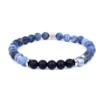 Bracelet Sodalite Dépolie Agate Noire 6 Mm - Ikoba