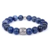 Bracelet Sodalite Polie Motif Tressé 10mm - Ikoba -Bijoux Fantaisie bracelet sodalite polie motif tresse 10mm ikoba