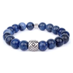 Bracelet Sodalite Polie Motif Tressé 10mm - Ikoba