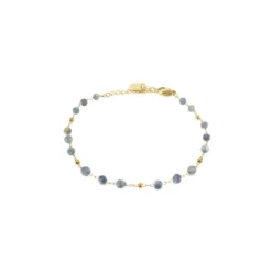 Bracelet Stone Bille Sodalite En Acier Or Jaune - Zag Bijoux