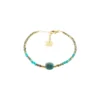 Bracelet Stone Carré Apatite En Acier Or Jaune - Zag Bijoux -Bijoux Fantaisie bracelet stone carre apatite en acier or jaune zag bijoux