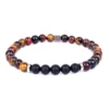 Bracelet Trois Yeux Agate Noire 6 Mm - Ikoba -Bijoux Fantaisie bracelet trois yeux agate noire 6 mm ikoba