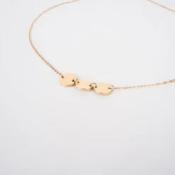 Collier 3 Pastilles En Acier Jaune - Zag Bijoux