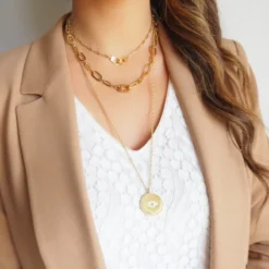 Collier Alexie En Acier Or Jaune - Zag Bijoux -Bijoux Fantaisie collier alexi en acier or jaune zag bijoux 1