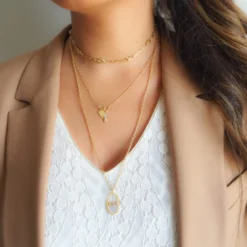 Collier Anoush En Acier Or Jaune - Zag Bijoux -Bijoux Fantaisie collier anoush en acier or jaune zag bijoux 1