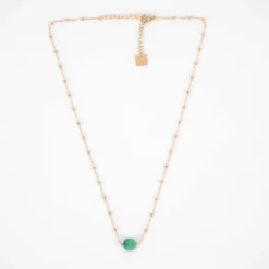Collier Anty Vert Acier Or - Zag Bijoux -Bijoux Fantaisie collier anty vert acier or zag bijoux 1