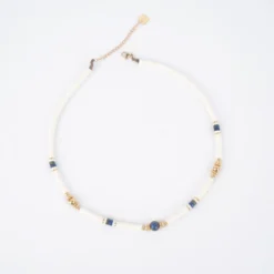 Collier Bora Bleu En Acier Or Jaune - Zag Bijoux -Bijoux Fantaisie collier bora bleu en acier or jaune zag bijoux 2