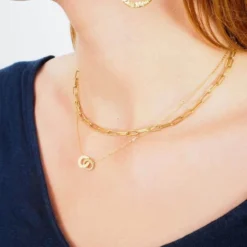 Collier Claudia En Acier Or Jaune - Zag Bijoux -Bijoux Fantaisie collier claudia en acier or jaune zag bijoux 1