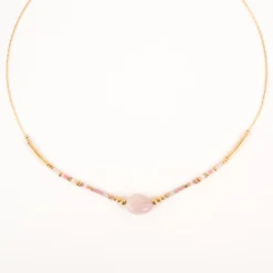 Collier Doré Pierres Fines Viollettes - Zag Bijoux -Bijoux Fantaisie collier dore pierres fines viollettes zag bijoux 1