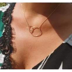 Collier Double Cercle Xl En Plaqué Or - Pomme Cannelle -Bijoux Fantaisie collier double cercle xl en plaque or pomme cannelle 1