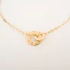 Collier Double Cercles Love En Acier Jaune - Zag Bijoux