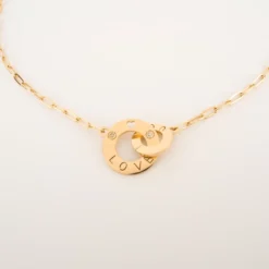 Collier Double Cercles Love En Acier Jaune - Zag Bijoux