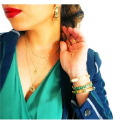 Collier épis Pastille Martelée Plaqué Or - Pomme Cannelle 7 Collier épis Pastille Martelée Plaqué Or - Pomme Cannelle -Bijoux Fantaisie collier epis pastille martelee plaque or pomme cannelle 2