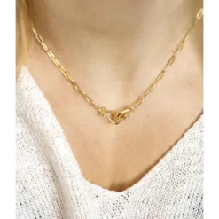 Collier Gancio En Acier Doré - Zag Bijoux -Bijoux Fantaisie collier gancio en acier dore zag bijoux 1