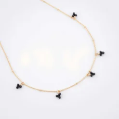Collier Grappe Perle Black Plaqué Or - Pomme Cannelle