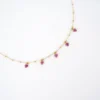 Collier Grappes Rubis Indien En Acier Or Jaune - Zag Bijoux