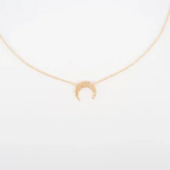 Collier Lune Brossée En Plaqué Or - Pomme Cannelle