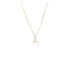 Collier Lune Nacrée En Plaqué Or - Pomme Cannelle