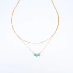Collier Maddy Doré Pierre Turquoise - Zag Bijoux 5 Collier Maddy Doré Pierre Turquoise - Zag Bijoux -Bijoux Fantaisie collier maddy dore pierre turquoise zag bijoux 1