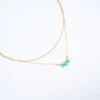 Collier Maddy Doré Pierre Turquoise - Zag Bijoux -Bijoux Fantaisie collier maddy dore pierre turquoise zag bijoux