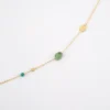 Collier Mailine Turquoise Acier Or Jaune - Zag Bijoux