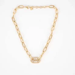 Collier Mailles Nacré Acier Or - Zag Bijoux -Bijoux Fantaisie collier mailles nacre acier or zag bijoux 2