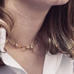 Collier Milady En Acier Or Jaune - Zag Bijoux -Bijoux Fantaisie collier milady en acier or jaune zag bijoux 1