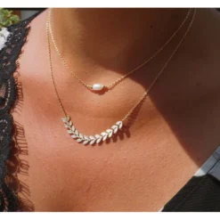 Collier Pépite De Perle En Plaqué Or - Pomme Cannelle -Bijoux Fantaisie collier pepite de perle en plaque or pomme cannelle 1