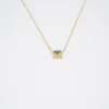 Collier Petal Vert En Acier Doré - Zag Bijoux