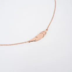 Collier Plume En Acier Rose - Zag Bijoux