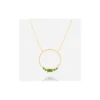 Collier Precious Circle Vert En Acier Doré - Zag Bijoux