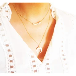 Collier Riviera Perles En Plaqué Or - Pomme Cannelle -Bijoux Fantaisie collier riviera perles en plaque or pomme cannelle 2