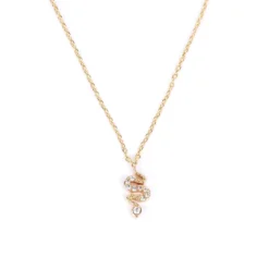 Collier Serpent Plaqué Or - Pomme Cannelle -Bijoux Fantaisie collier serpent plaque or pomme cannelle 1