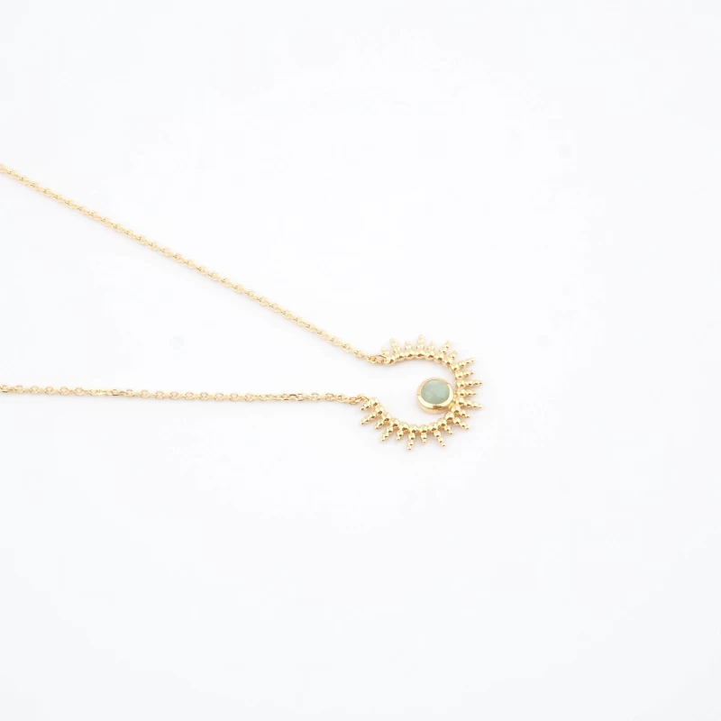 Collier Soleil Aventurine En Plaqué Or - Pomme Cannelle 3 Collier Soleil Aventurine En Plaqué Or - Pomme Cannelle