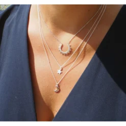 Collier Soleil En Argent - Pomme Cannelle -Bijoux Fantaisie collier soleil en argent pomme cannelle 1