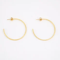 Créoles Ciselées MM En Acier Or Jaune - Zag Bijoux