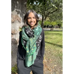 Foulard Joy Noir Et Vert - Shanna -Bijoux Fantaisie foulard joy noir et vert shanna 2