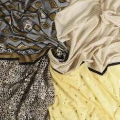 Foulard Mylène Jaune, Noir Et Blanc - Shanna -Bijoux Fantaisie foulard mylene jaune noir et blanc shanna 2