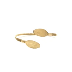 Jonc Double Plume En Acier Jaune - Zag Bijoux -Bijoux Fantaisie jonc double plume en acier jaune zag bijoux 3